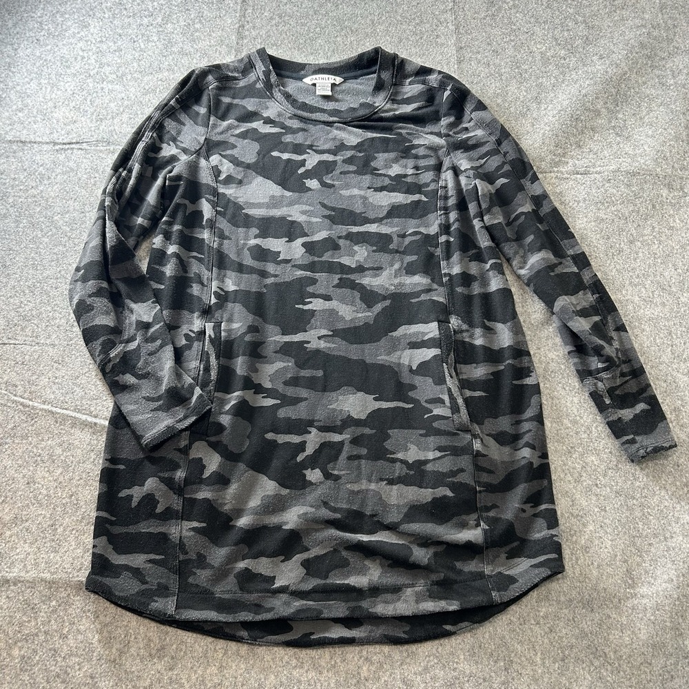 Athleta Dress Medium Petite Casual Balance Camo Lux Black Athleisure Pockets